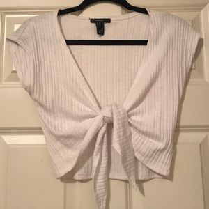 Forever 21 white tie crop top